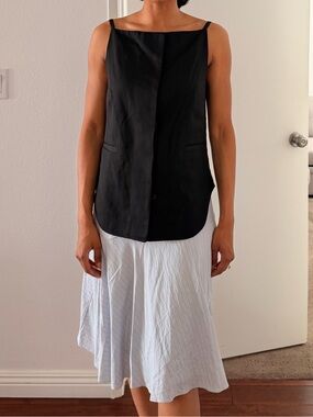 Loulou Studio Mihant Sleeveless Twill Top in Black – Size Medium (NWOT)